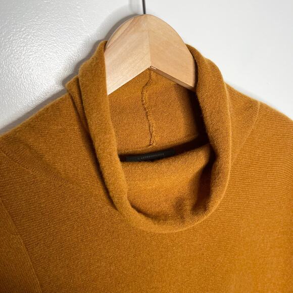 Anthropologie Short Sleeve Cashmere Sweater Womens XS Rust Orange Cowl Neck - Picture 5 of 11